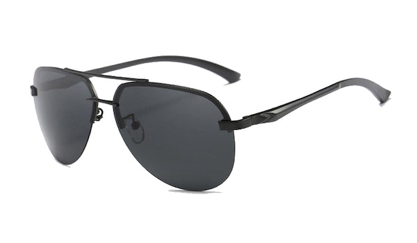 Randlose schwarze Pilotensonnenbrille