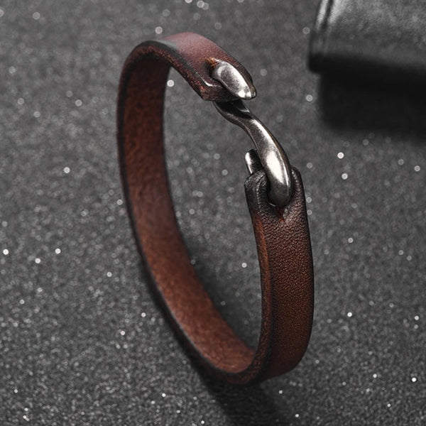 Dunkelbraunes Vintage-Lederarmband