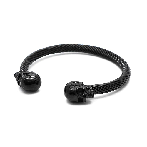 Schwarzes Totenkopf-Manschettenarmband