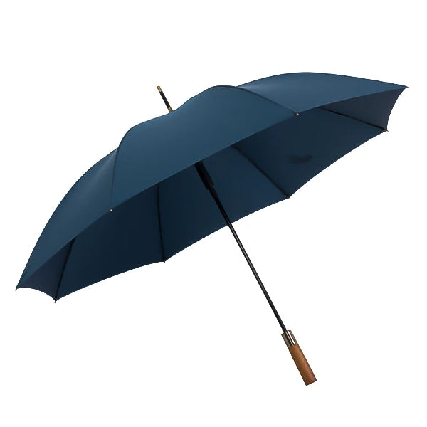 Blauer starker Regenschirm aus Holz