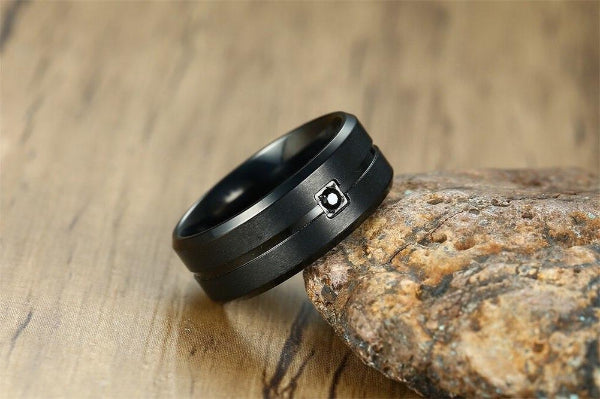 Schwarzer CZ-Titanring