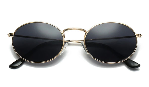 Schwarze ovale Sonnenbrille