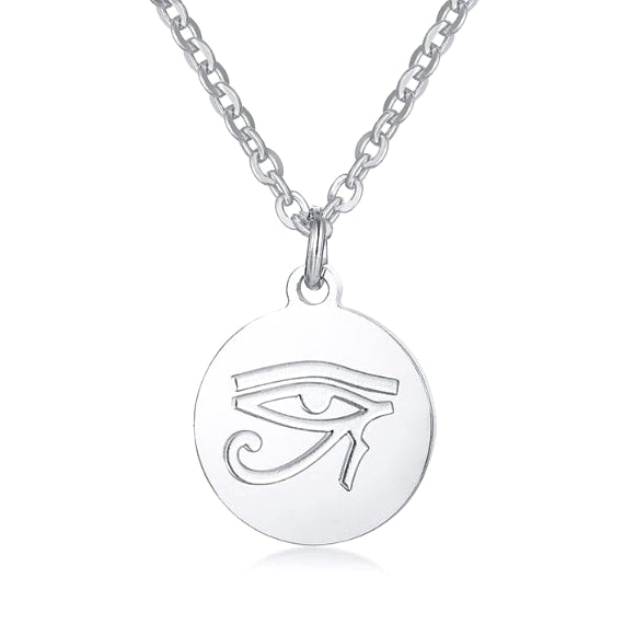 Silberne Halskette mit Anhänger „Auge des Ra“.