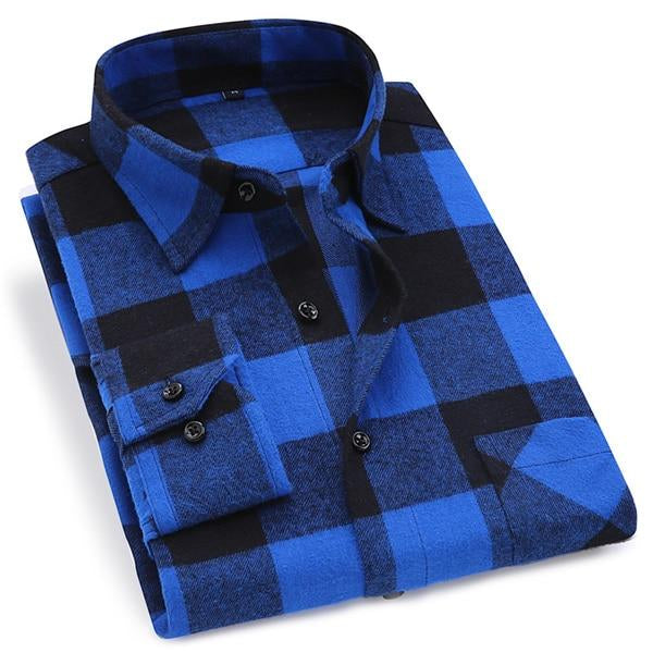 Blau kariertes Hemd – 10 Stile | Normale Passform | Größen 38-44