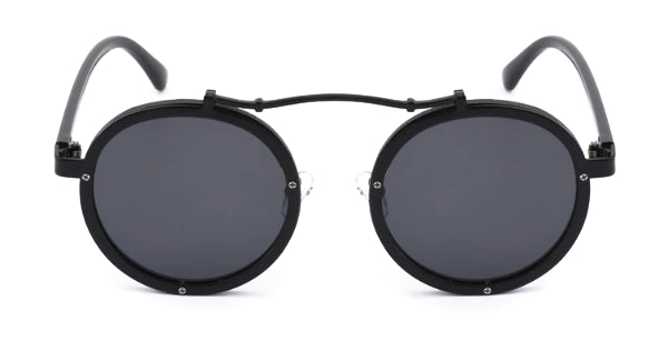 Schwarze runde Retro-Sonnenbrille