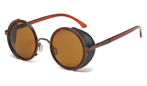 Braune Retro-Seitenschild-Sonnenbrille