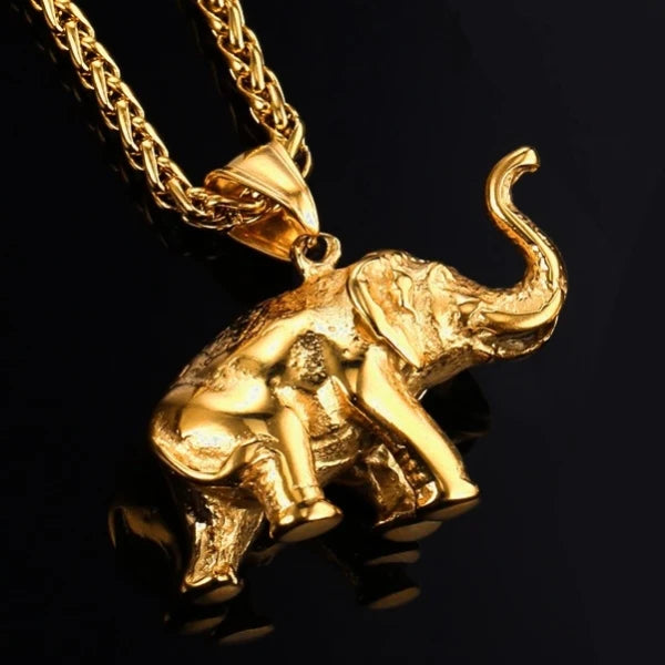 Goldene Halskette mit Elefanten-Anhänger