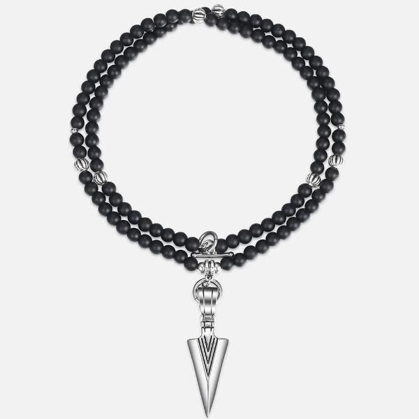 Schwarze Pfeilspitzen-Perlenkette