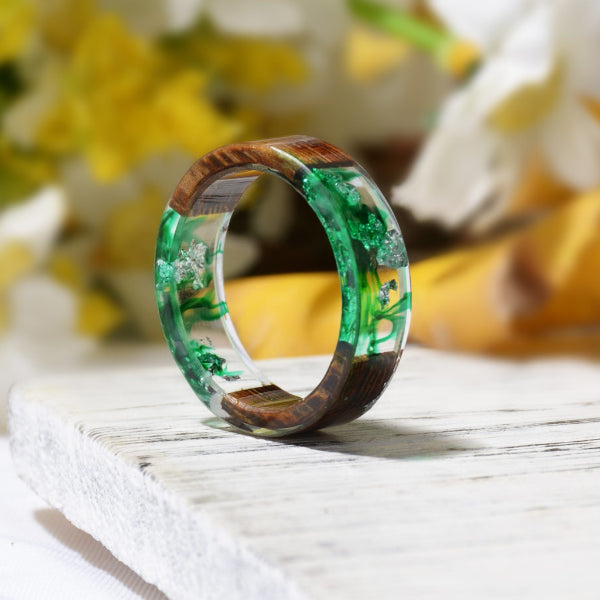 Holz-Epoxid-Ring grün