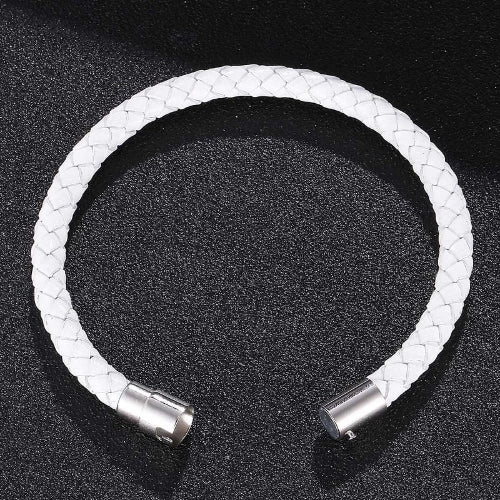 Magnetisches Lederarmband Weiß