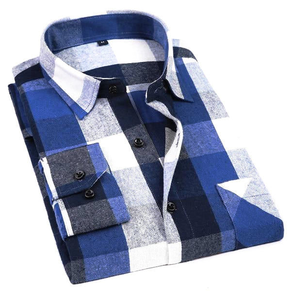 Blau kariertes Hemd – 10 Stile | Normale Passform | Größen 38-44
