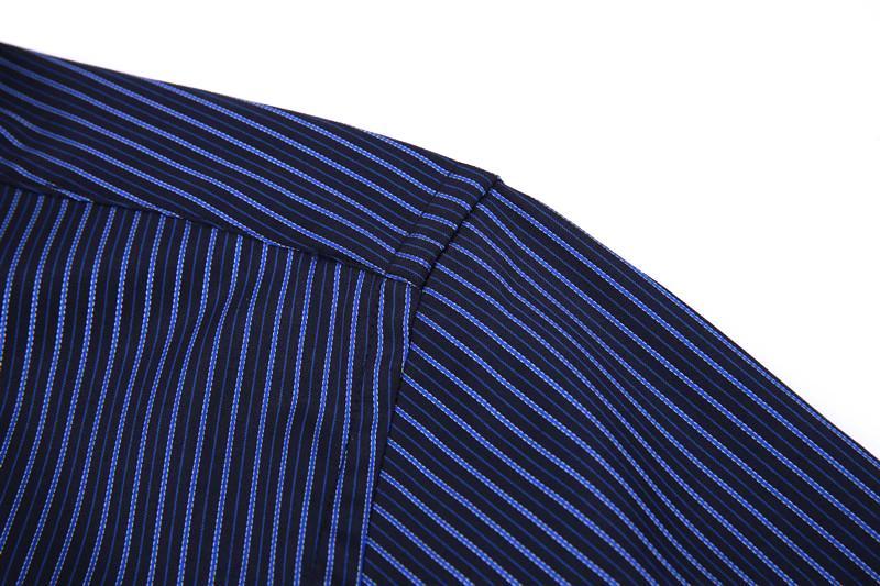 Marineblaues gestreiftes Hemd | Moderne Passform | Größen 38-48