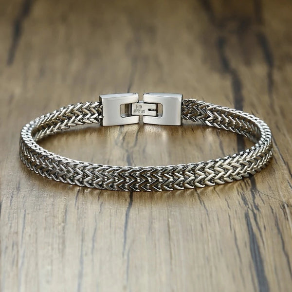 Silbernes 2-reihiges Fuchsschwanz-Armband