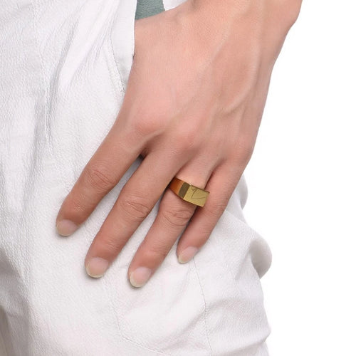 Goldfarbener Pinky-Siegelring