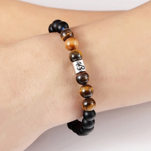 Braunes Perlen-Sternzeichen-Armband