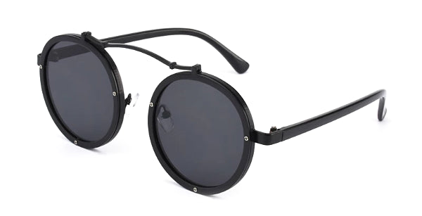 Schwarze runde Retro-Sonnenbrille