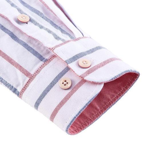 Weiß gestreiftes Oxford-Hemd | Normale Passform | Größen 38-44