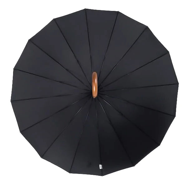 Schwarzer winddichter Gentleman-Regenschirm